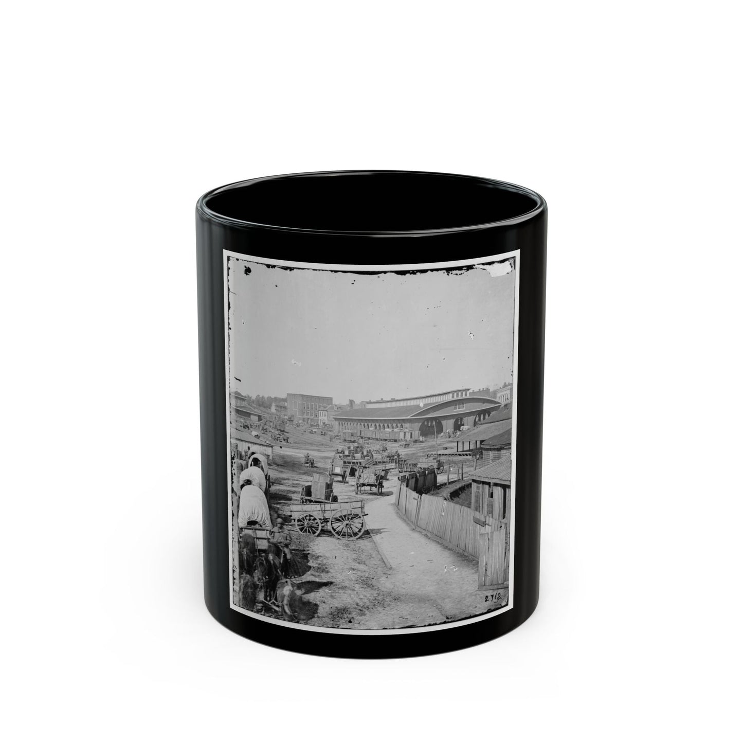 Atlanta, Ga. Railroad Depot; A Nearer View (U.S. Civil War) Black Coffee Mug