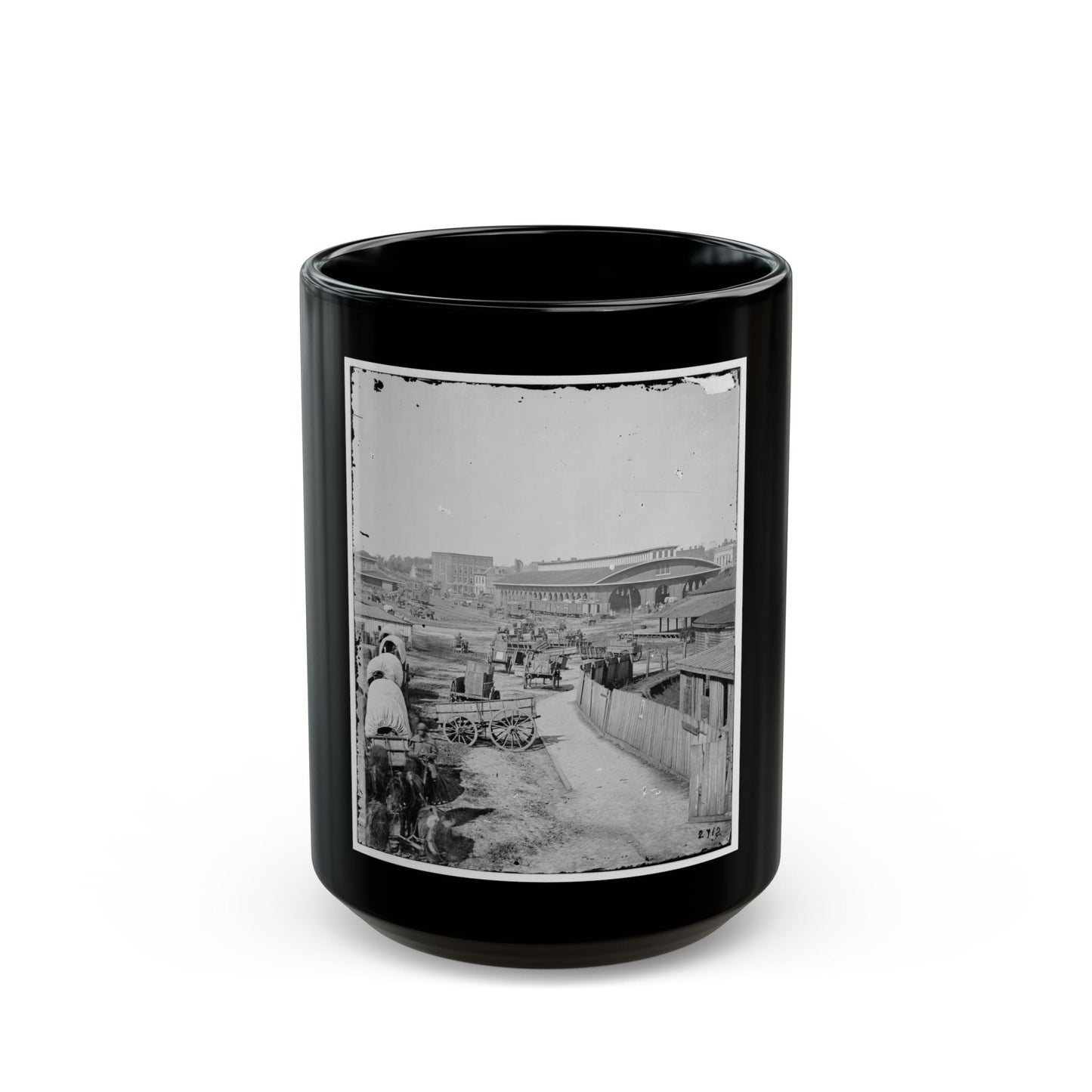 Atlanta, Ga. Railroad Depot; A Nearer View (U.S. Civil War) Black Coffee Mug