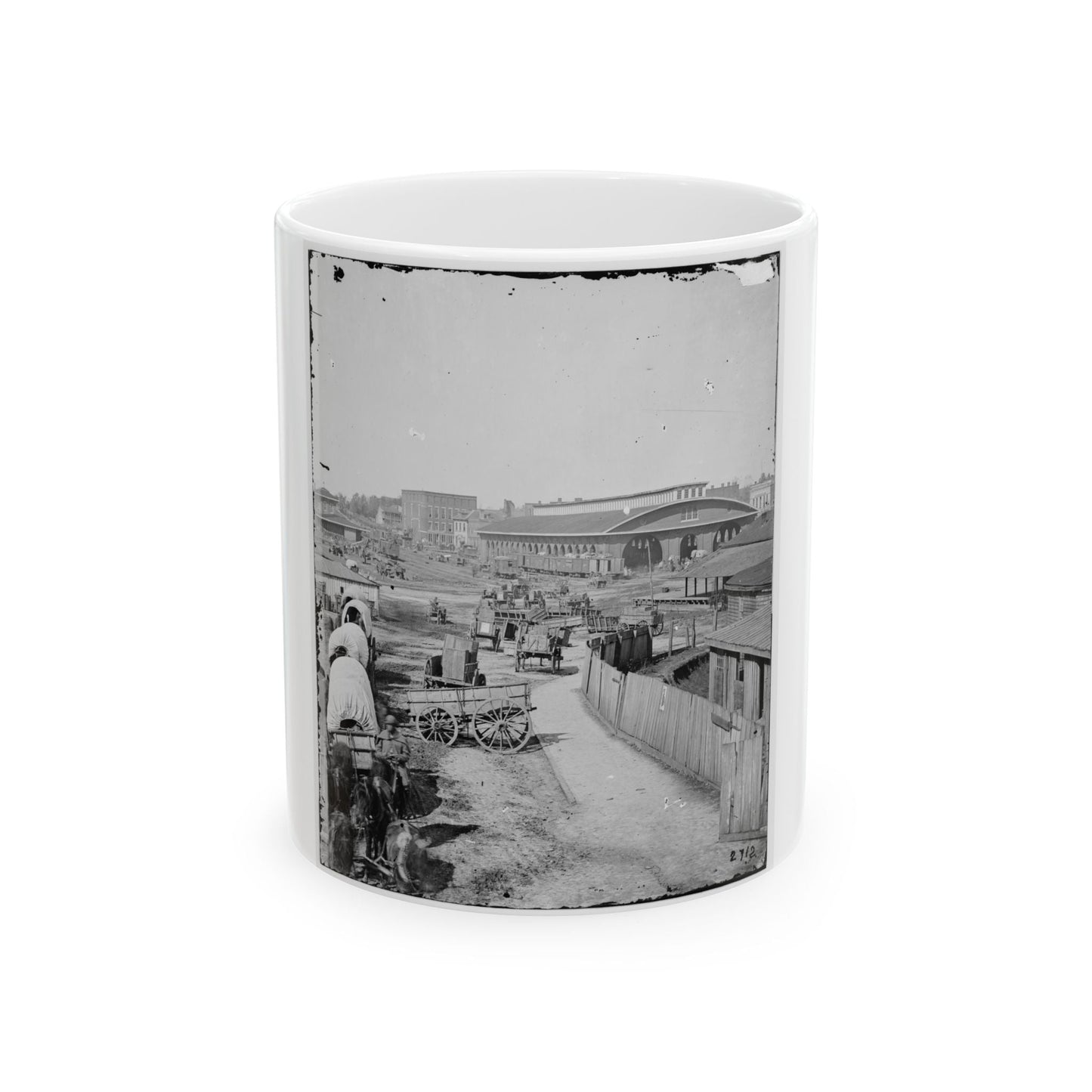 Atlanta, Ga. Railroad Depot; A Nearer View (U.S. Civil War) White Coffee Mug