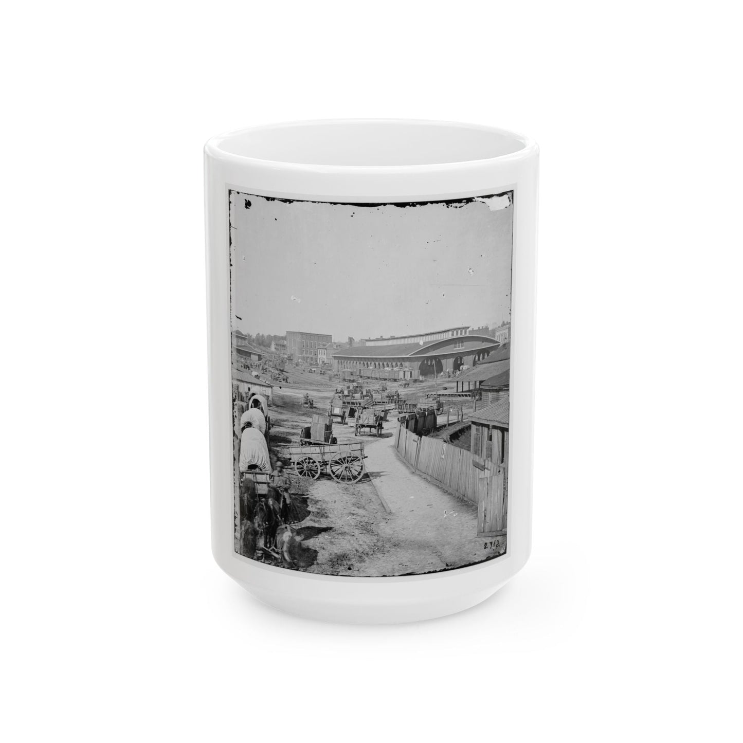 Atlanta, Ga. Railroad Depot; A Nearer View (U.S. Civil War) White Coffee Mug