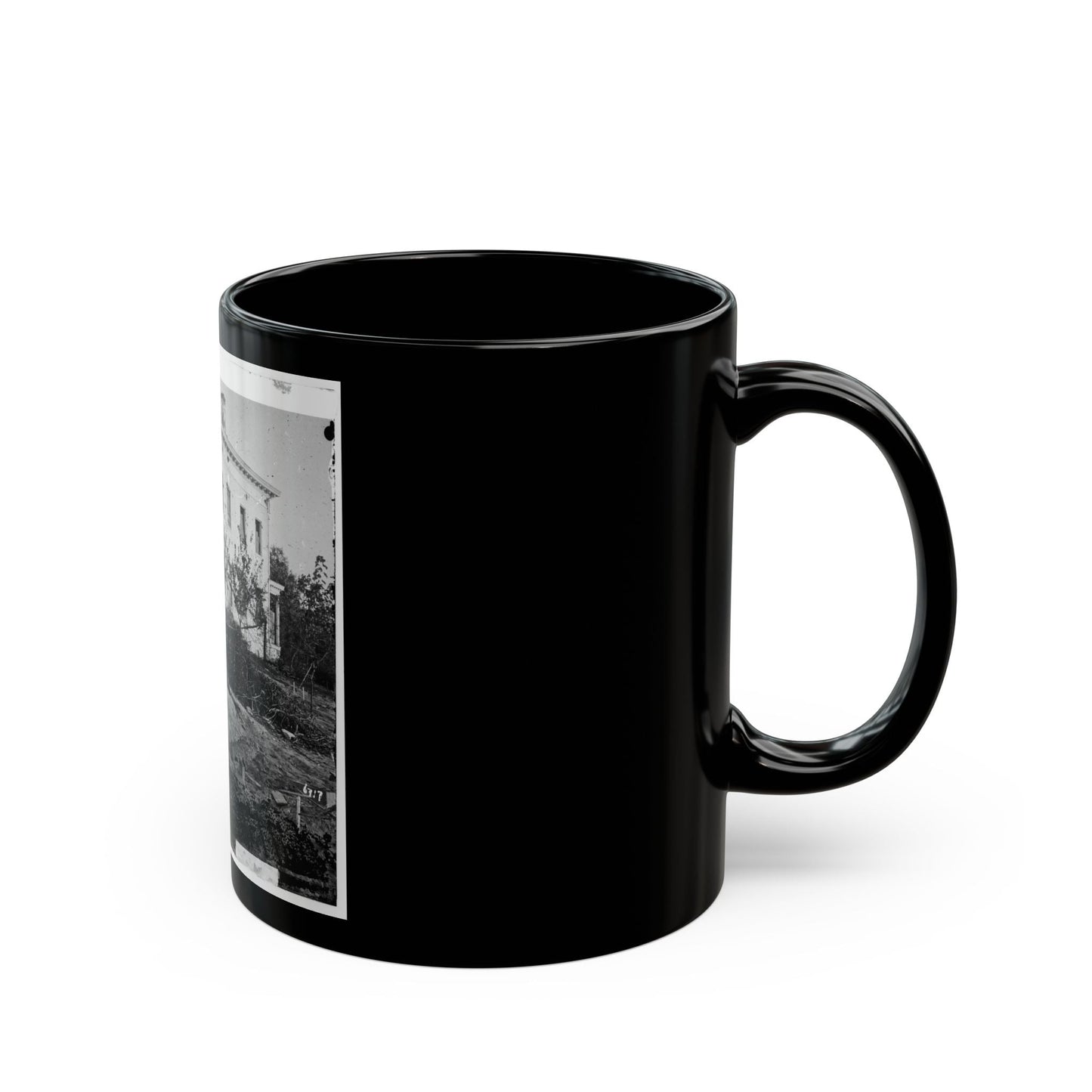 Atlanta, Ga. The Shell-Damaged Ponder House (U.S. Civil War) Black Coffee Mug