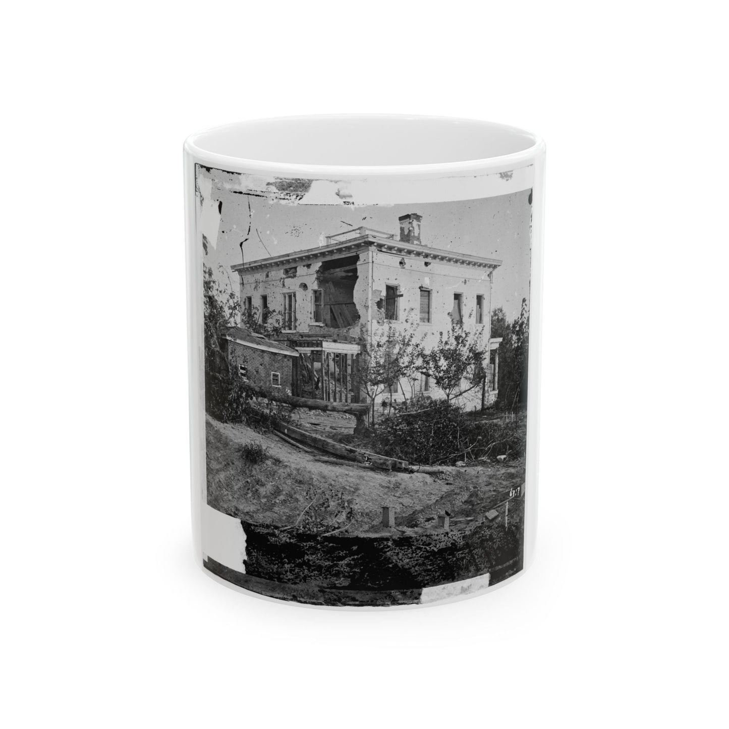 Atlanta, Ga. The Shell-Damaged Ponder House (U.S. Civil War) White Coffee Mug