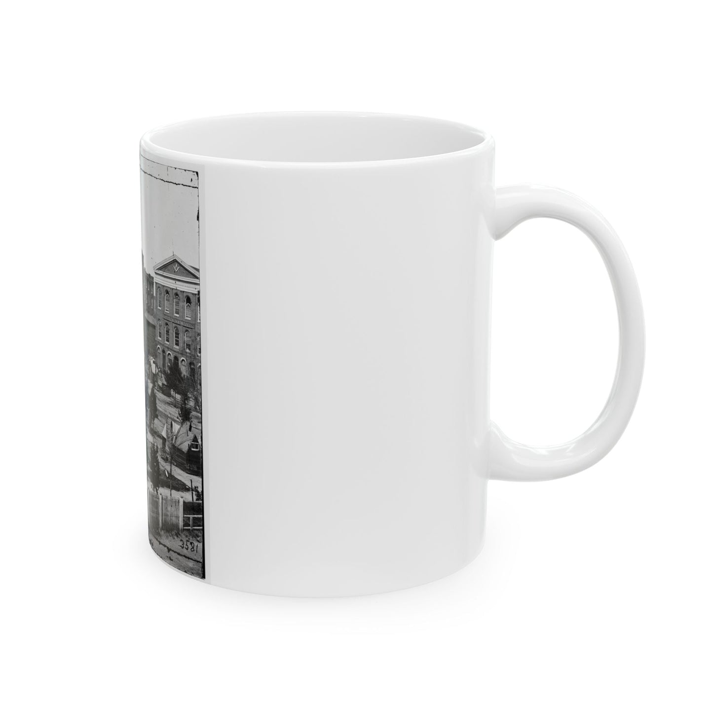 Atlanta, Ga. Trout House, Masonic Hall, And Federal Encampment On Decatur Street (U.S. Civil War) White Coffee Mug