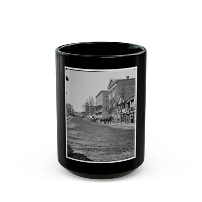 Atlanta, Ga. View On Decatur Street, Showing Trout House And Masonic Hall (U.S. Civil War) Black Coffee Mug