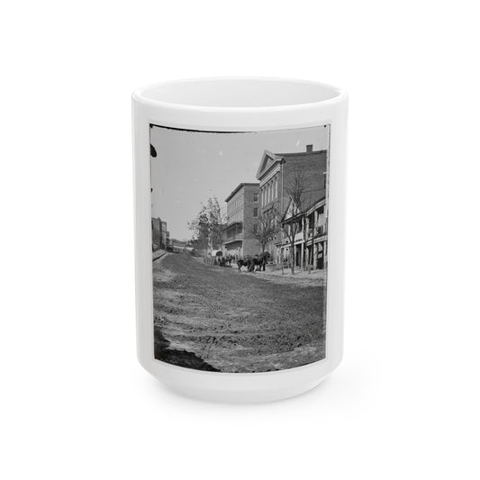 Atlanta, Ga. View On Decatur Street, Showing Trout House And Masonic Hall (U.S. Civil War) White Coffee Mug