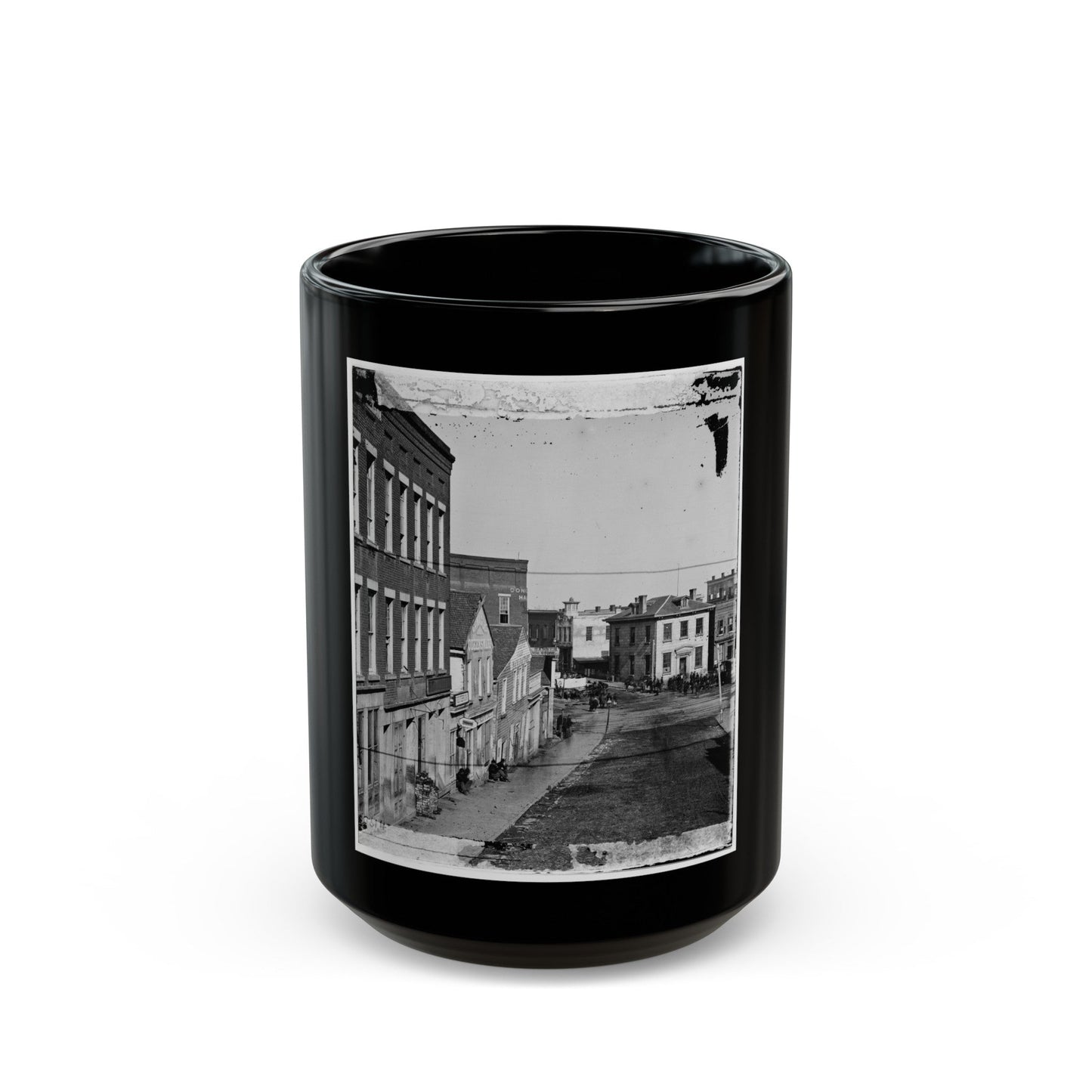 Atlanta, Ga. View On Whitehall Street (U.S. Civil War) Black Coffee Mug-15oz-The Sticker Space