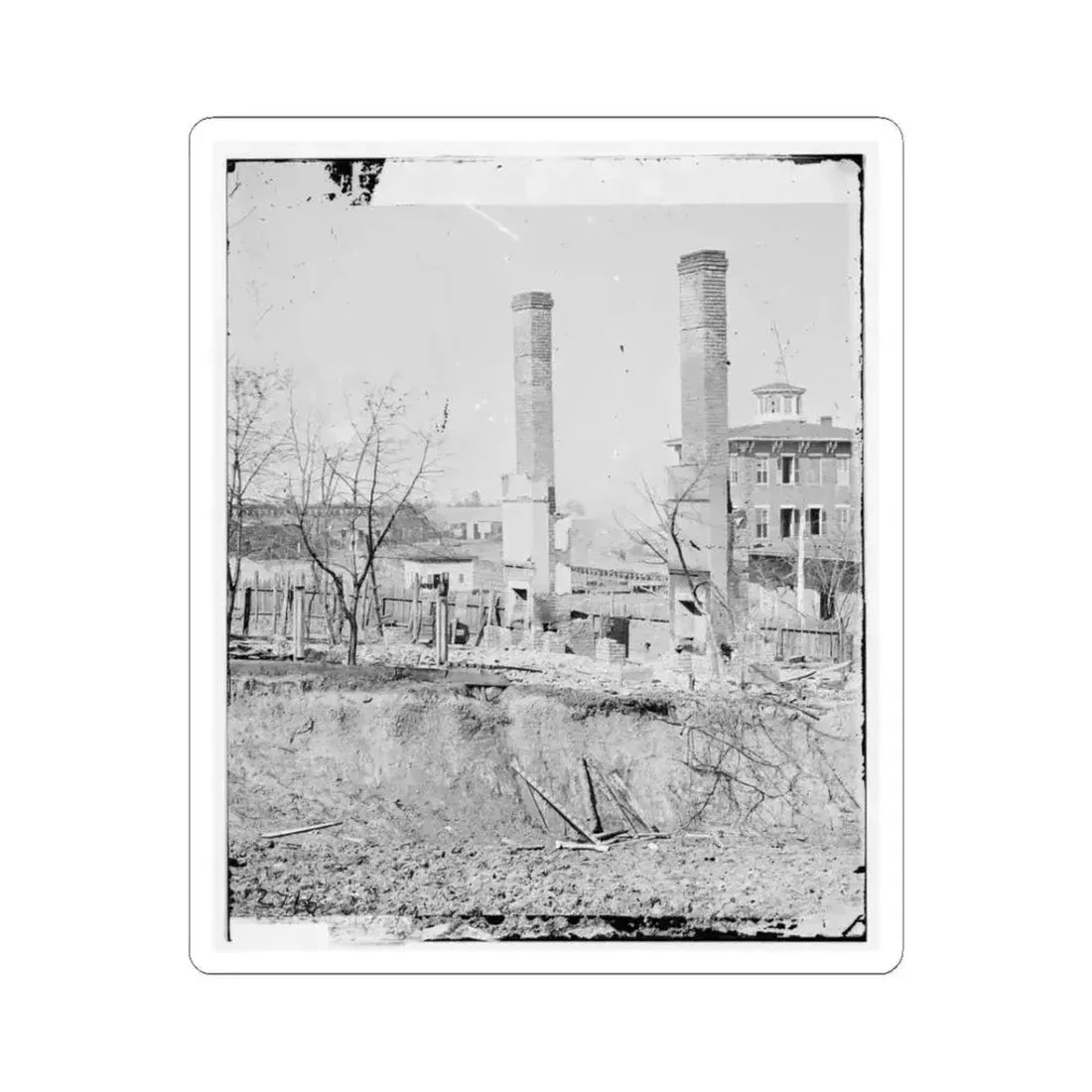 Atlanta, Georgia. Burned Building (U.S. Civil War) STICKER Vinyl Kiss-Cut Decal 3 Inch White - The Sticker Space