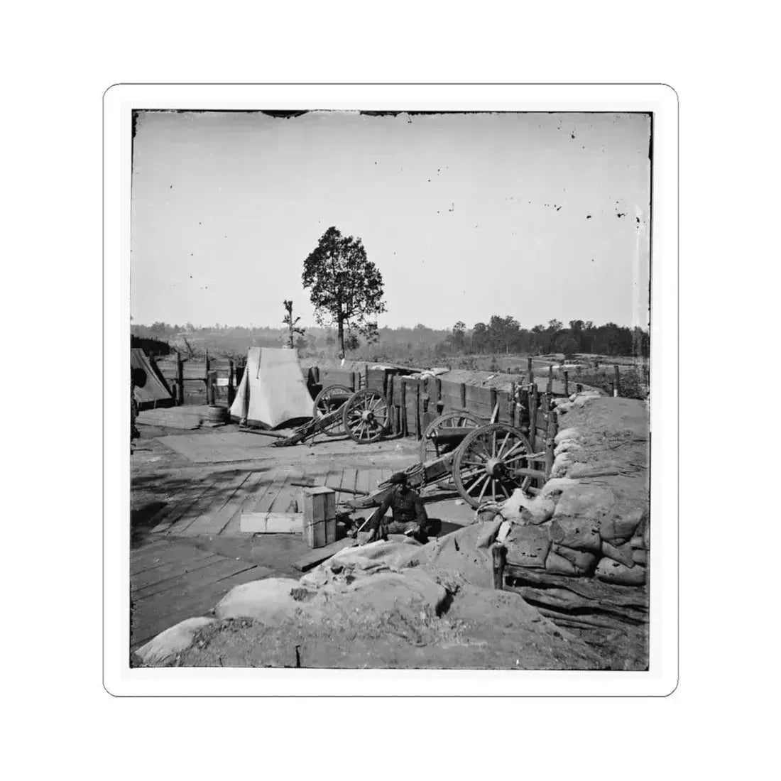 Atlanta, Georgia. Confederate Fort in Front of Atlanta (U.S. Civil War) STICKER Vinyl Kiss-Cut Decal 6 Inch White - The Sticker Space