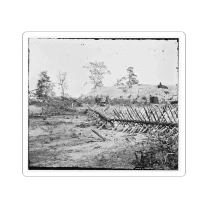 Atlanta, Georgia. Confederate Fortifications. (Shown Is Barnard's Wagon and Portable Darkroom) (U.S. Civil War) STICKER Vinyl Kiss-Cut Decal 3 Inch White - The Sticker Space