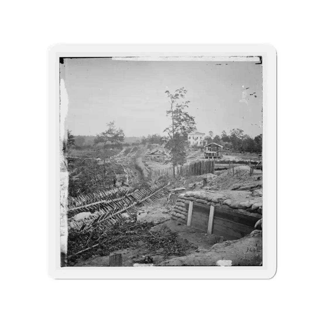 Atlanta, Georgia. Confederate Fortifications With Potter House In The Distance (U.S. Civil War) Refrigerator Magnet 3 Inch Die-Cut - The Sticker Space