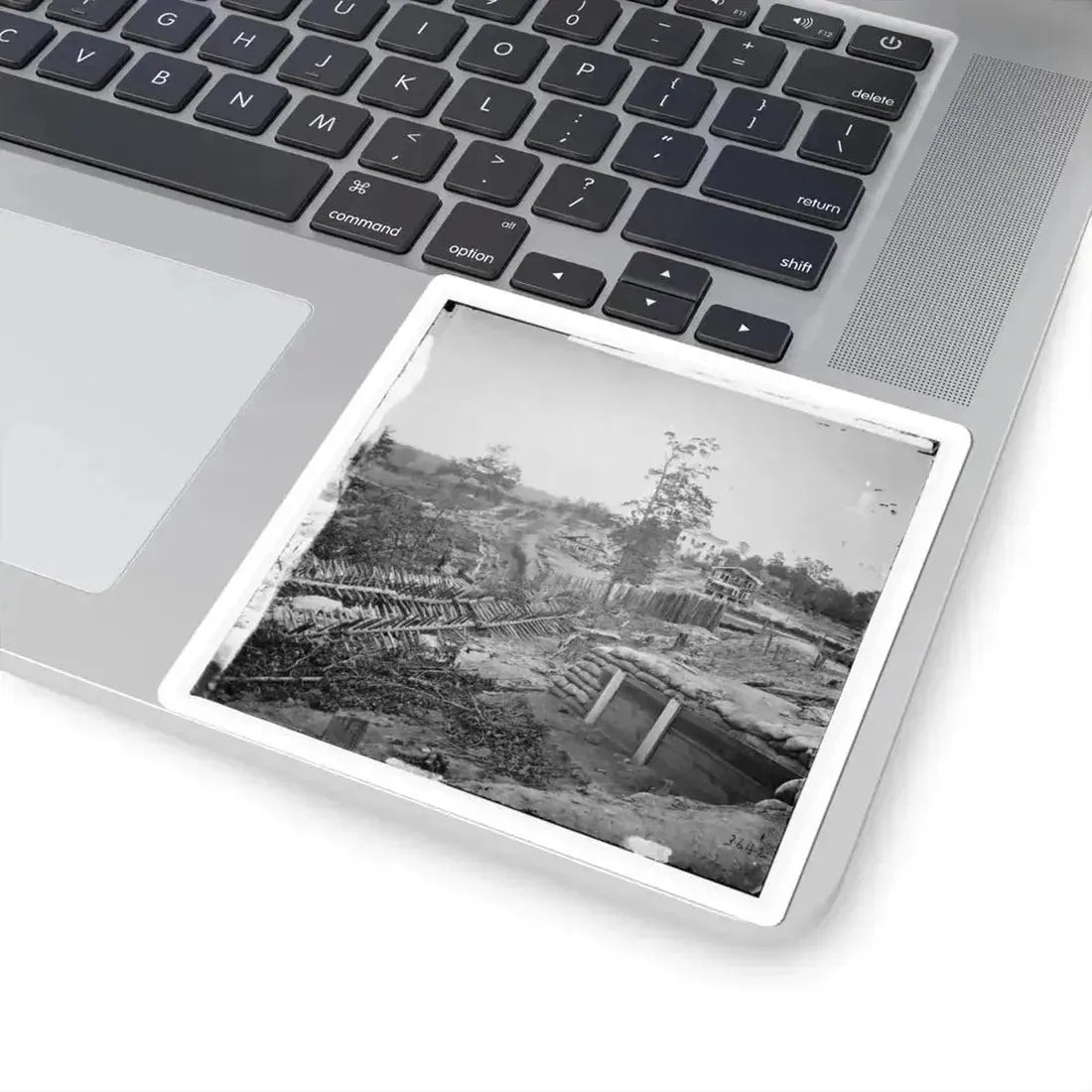 Atlanta, Georgia. Confederate Fortifications With Potter House in the Distance (U.S. Civil War) STICKER Vinyl Kiss-Cut Decal - The Sticker Space