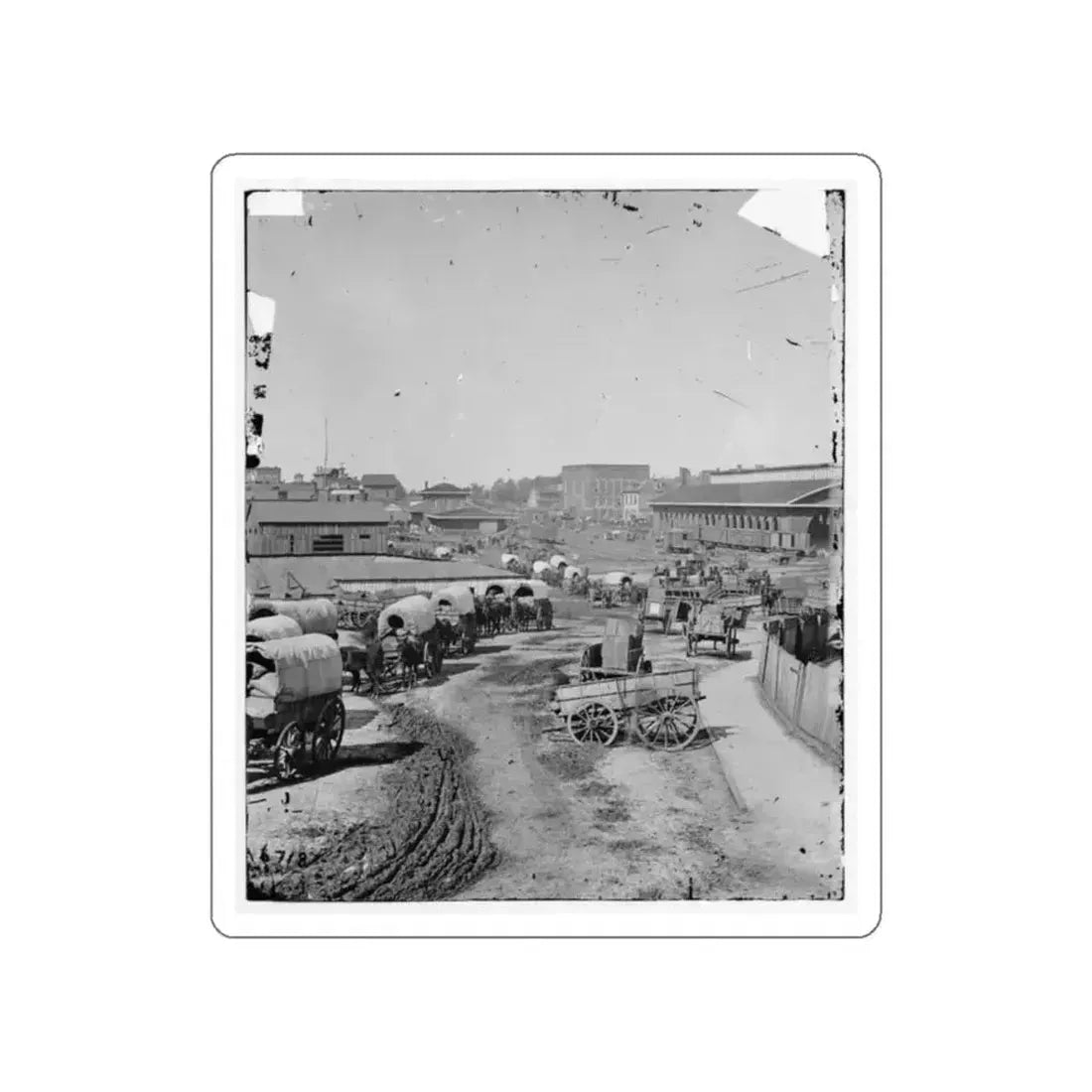 Atlanta, Georgia. Federal Army Wagons Railroad Depot (U.S. Civil War) STICKER Vinyl Die-Cut Decal - The Sticker Space