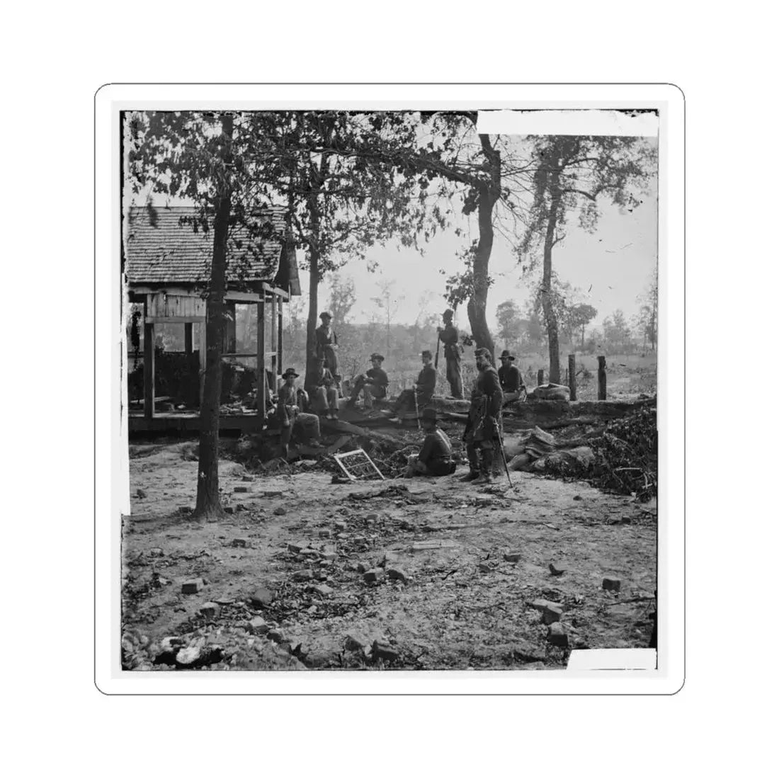 Atlanta, Georgia. Federal Picket Post Shortly Before the Battle of July 22 (U.S. Civil War) STICKER Vinyl Kiss-Cut Decal 4 Inch White - The Sticker Space