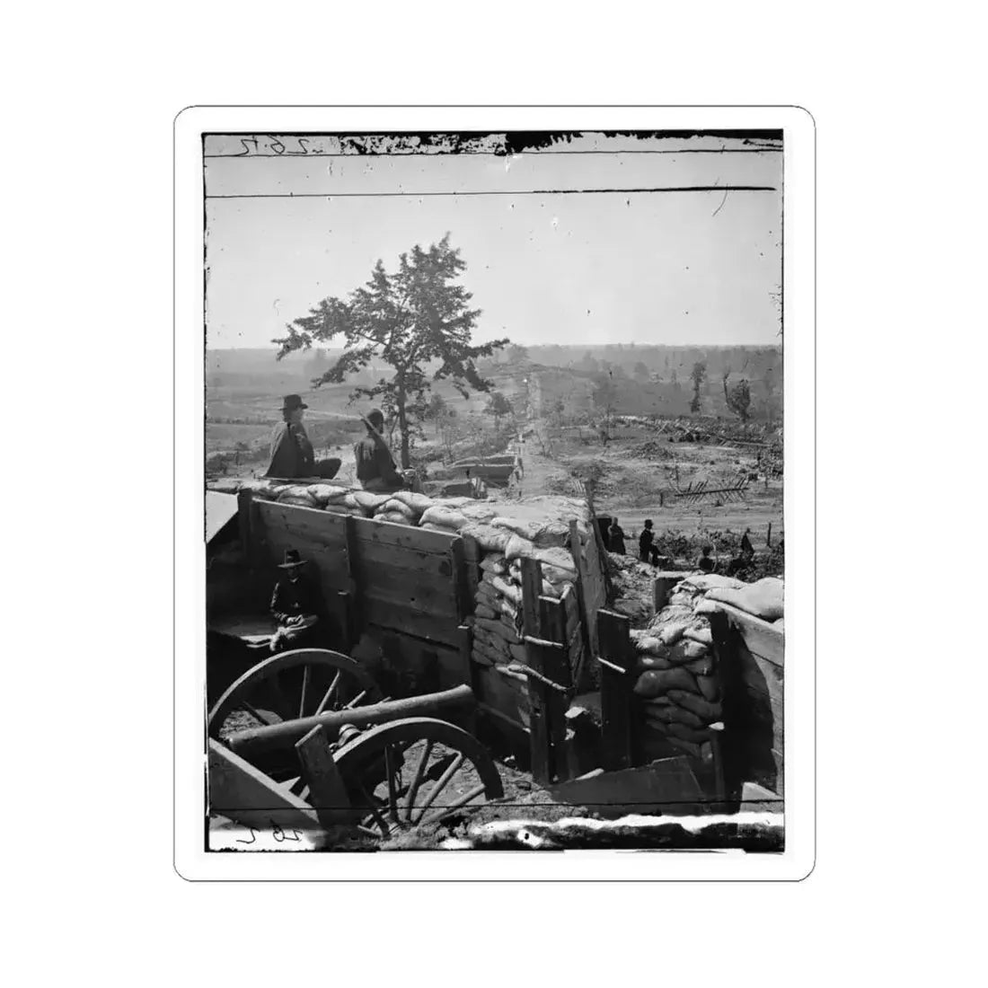 Atlanta, Georgia. Federal Troops in Confederate Fort (U.S. Civil War) STICKER Vinyl Kiss-Cut Decal 4 Inch White - The Sticker Space