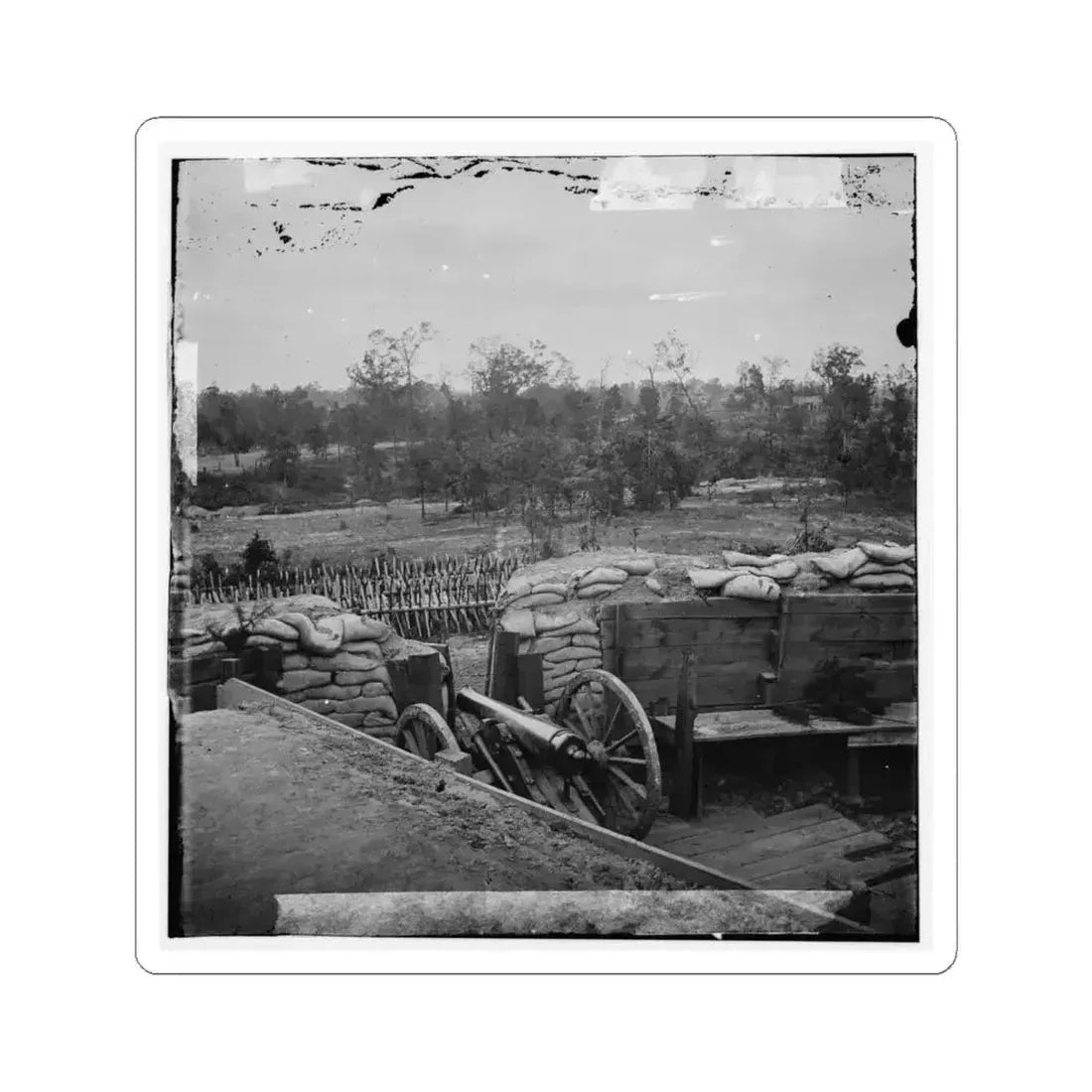 Atlanta, Georgia. Interior View of Confederate Fort, East of W. & A. Railroad, Looking East (U.S. Civil War) STICKER Vinyl Kiss-Cut Decal 6 Inch White - The Sticker Space