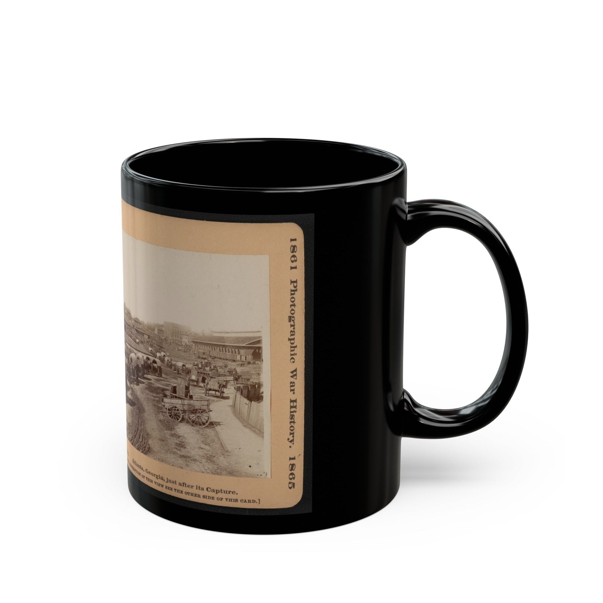 Atlanta, Georgia, Just After Its Capture (U.S. Civil War) Black Coffee Mug-The Sticker Space