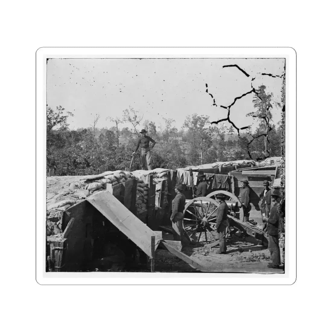 Atlanta, Georgia. Sherman's Men in Confederate Fort (U.S. Civil War) STICKER Vinyl Kiss-Cut Decal 4 Inch White - The Sticker Space