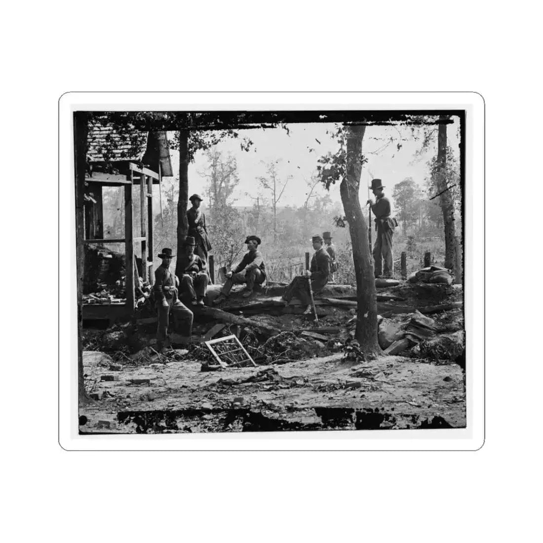 Atlanta, Georgia (Vicinity). Federal Pickets Before the City (U.S. Civil War) STICKER Vinyl Kiss-Cut Decal 3 Inch White - The Sticker Space