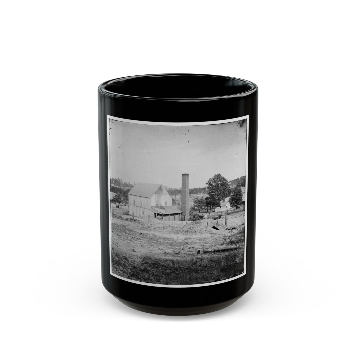 Atlanta, Georgia (Vicinity). Bomb-Proof Shelter (U.S. Civil War) Black Coffee Mug-15oz-The Sticker Space