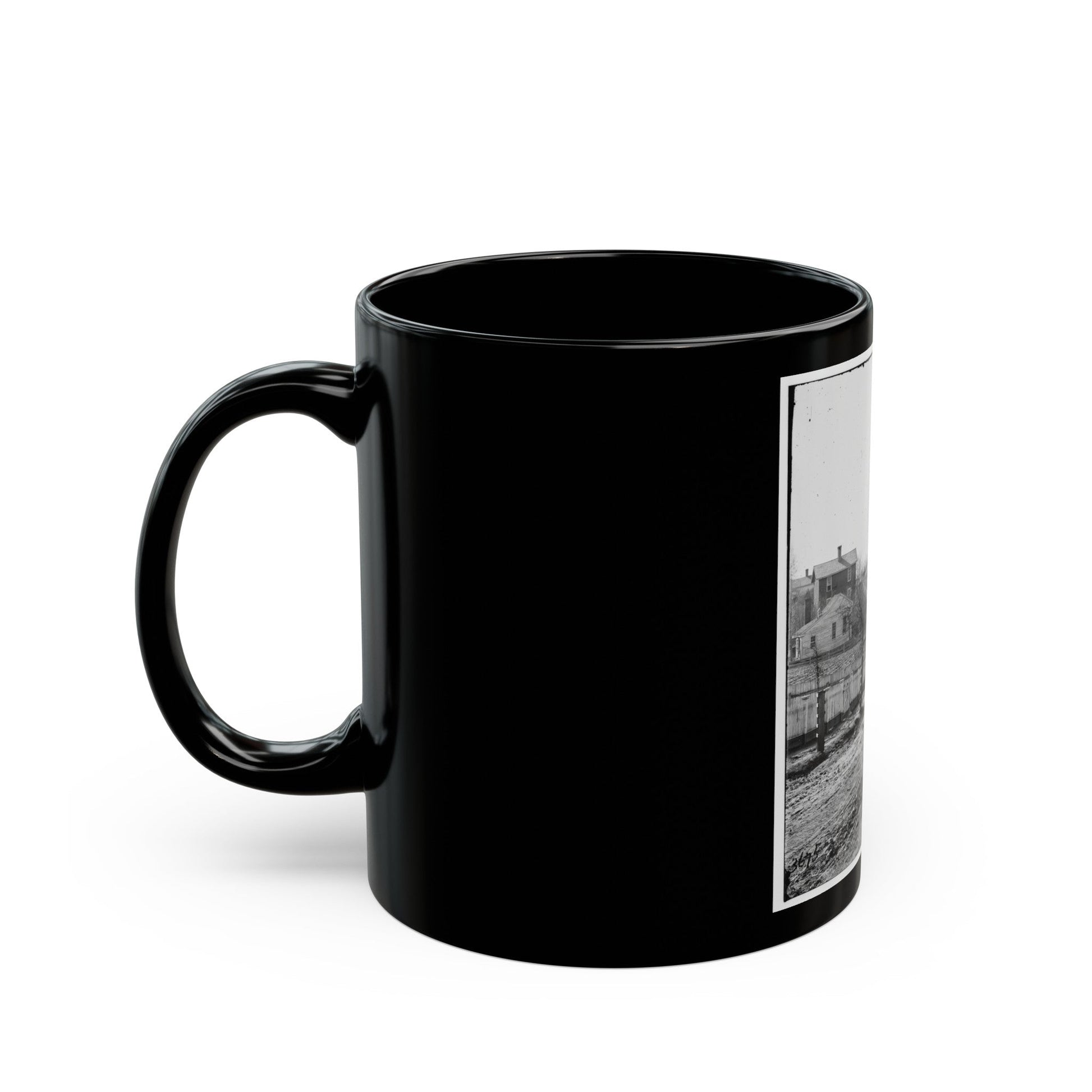 Atlanta, Georgia (Vicinity). View Of Houses (U.S. Civil War) Black Coffee Mug-The Sticker Space