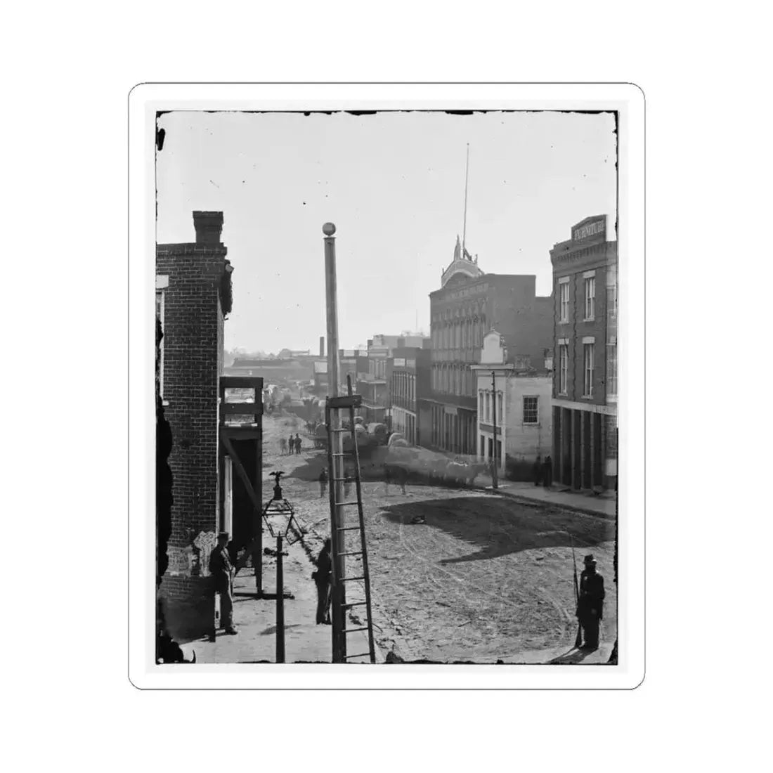 Atlanta, Georgia. View on Marietta Street (U.S. Civil War) STICKER Vinyl Kiss-Cut Decal 3 Inch White - The Sticker Space