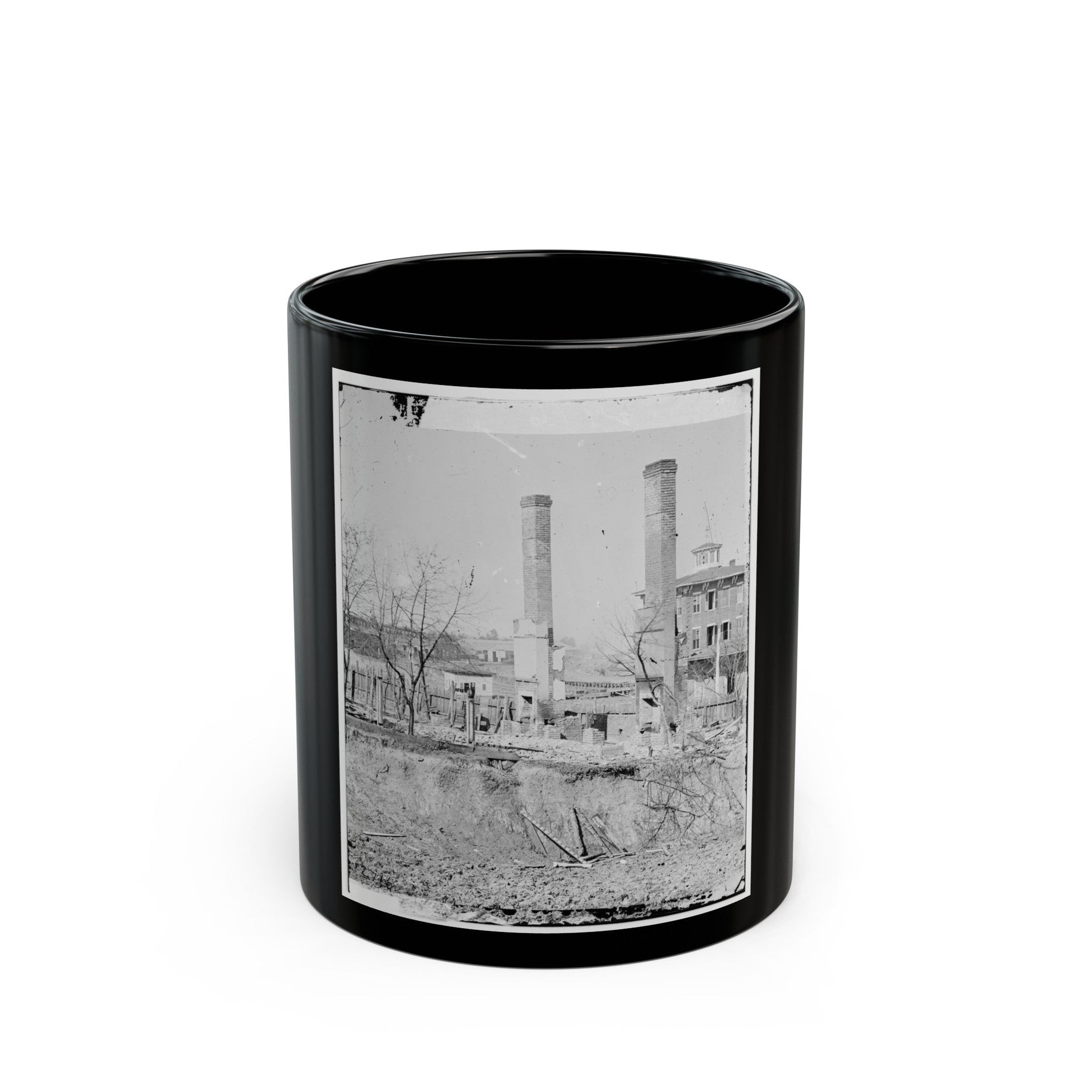 Atlanta, Georgia. Burned Building (U.S. Civil War) Black Coffee Mug-11oz-The Sticker Space