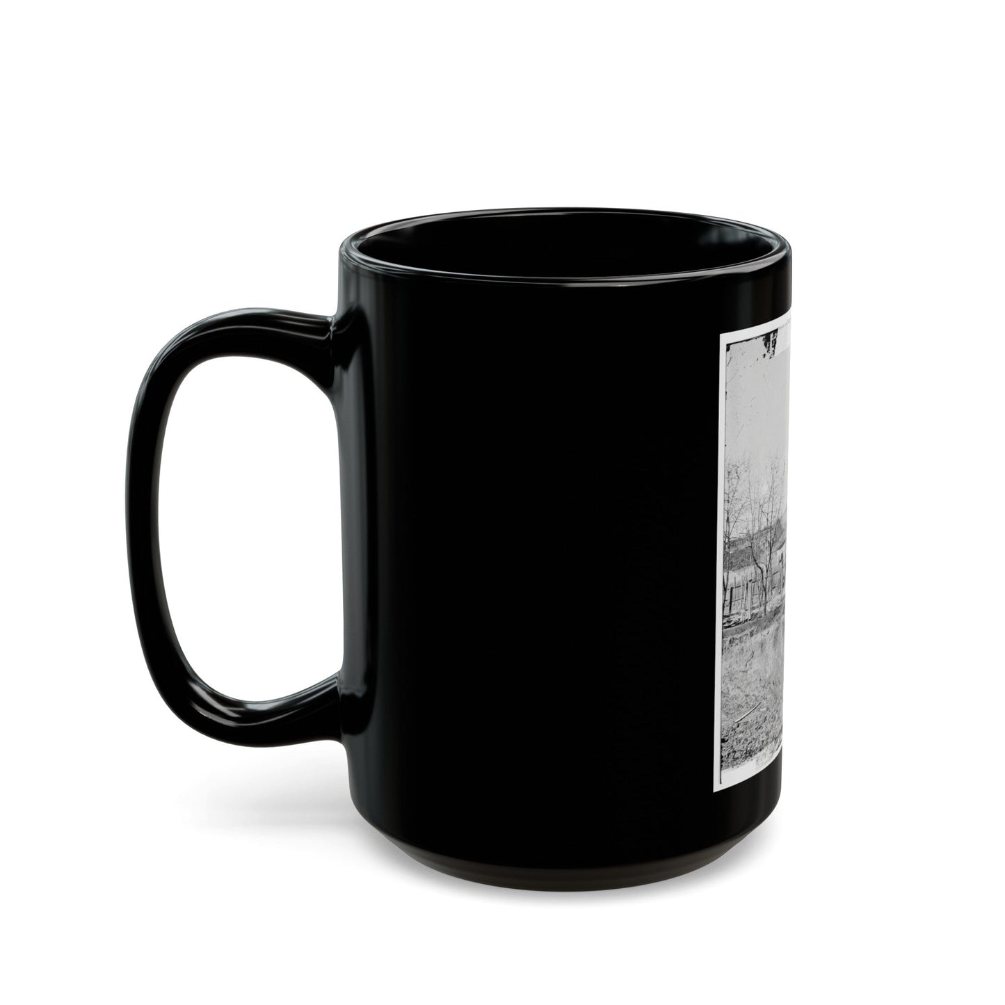 Atlanta, Georgia. Burned Building (U.S. Civil War) Black Coffee Mug-The Sticker Space