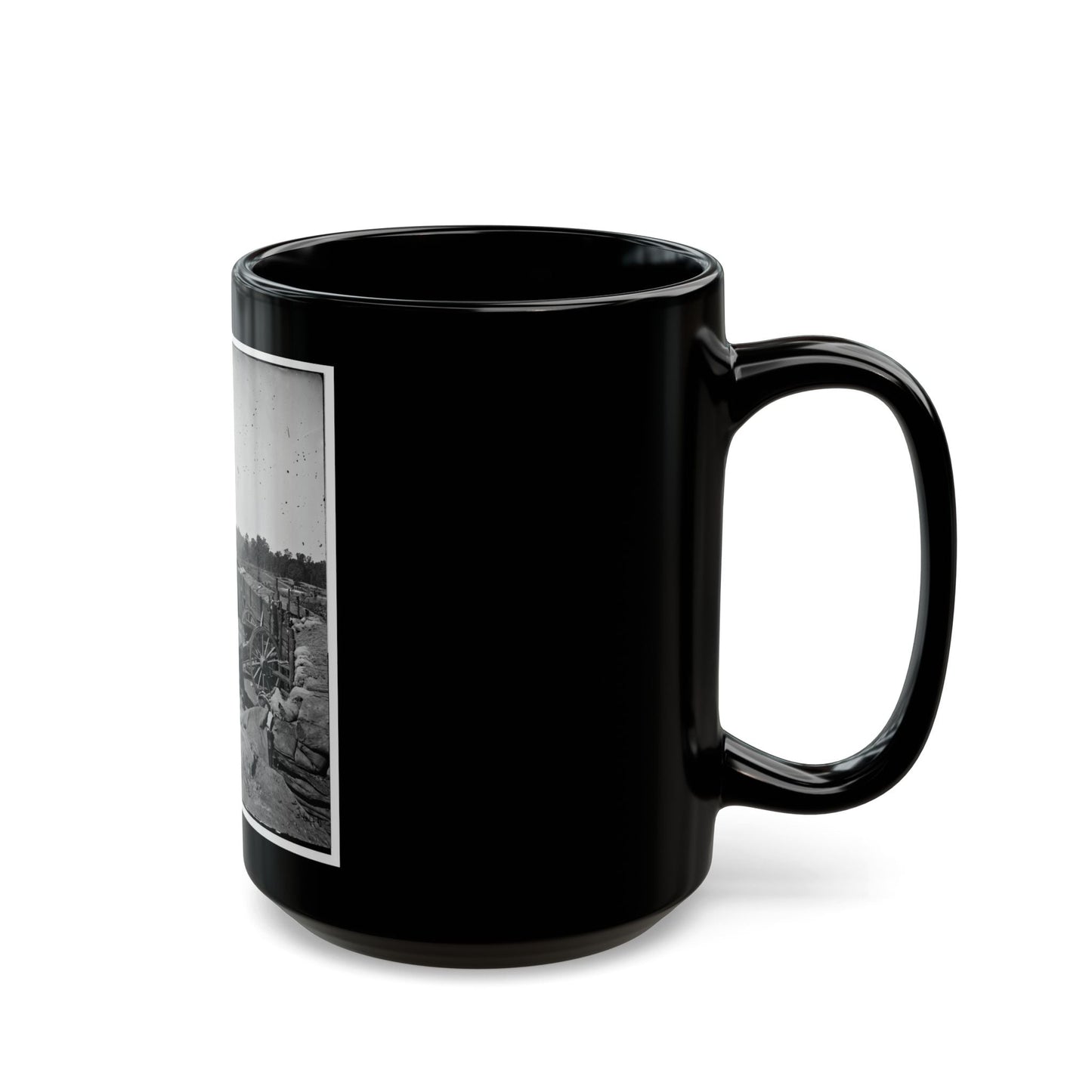 Atlanta, Georgia. Confederate Fort In Front Of Atlanta-2 (U.S. Civil War) Black Coffee Mug-The Sticker Space