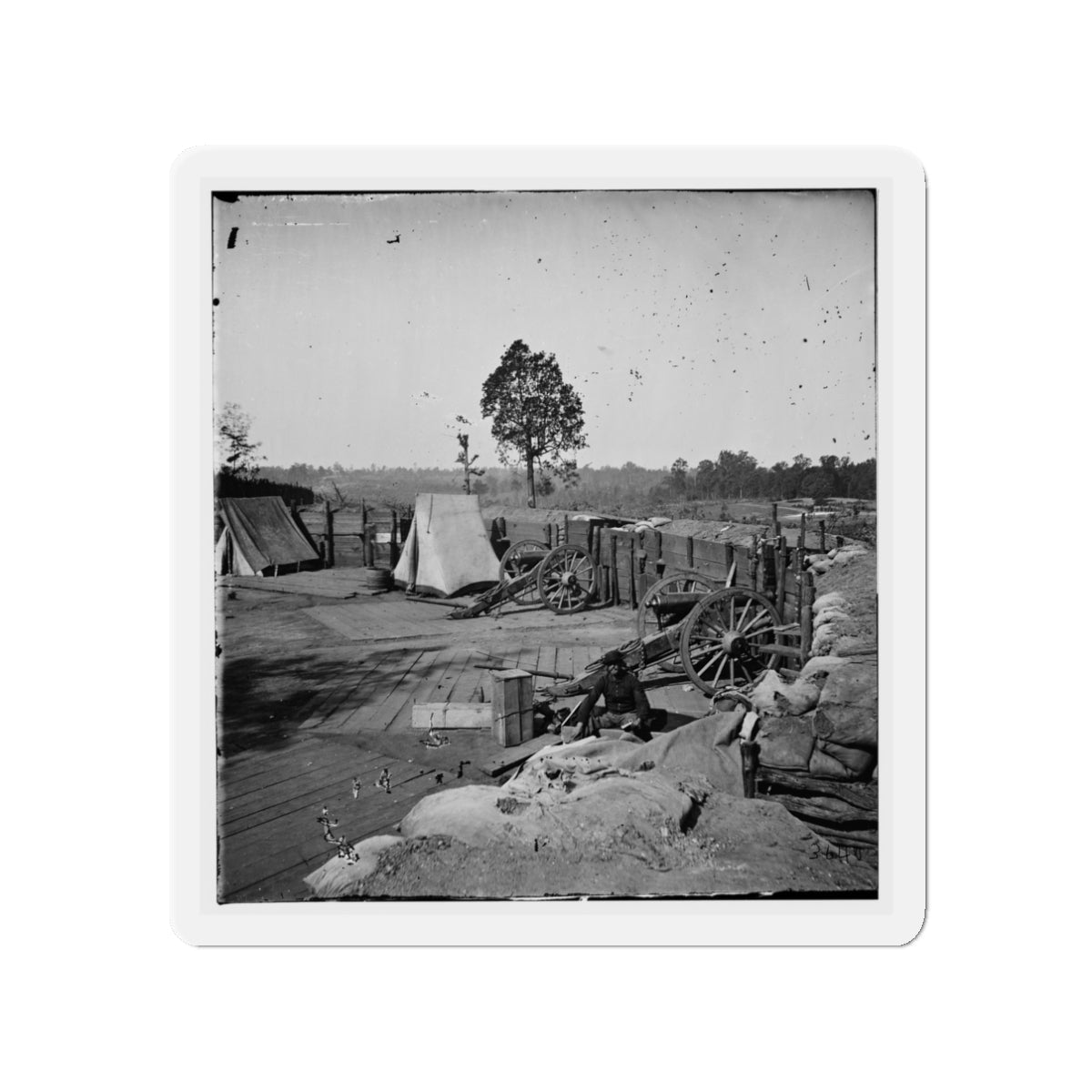 Atlanta, Georgia. Confederate Fort In Front Of Atlanta-2 (U.S. Civil War) Refrigerator Magnet-3" x 3"-The Sticker Space