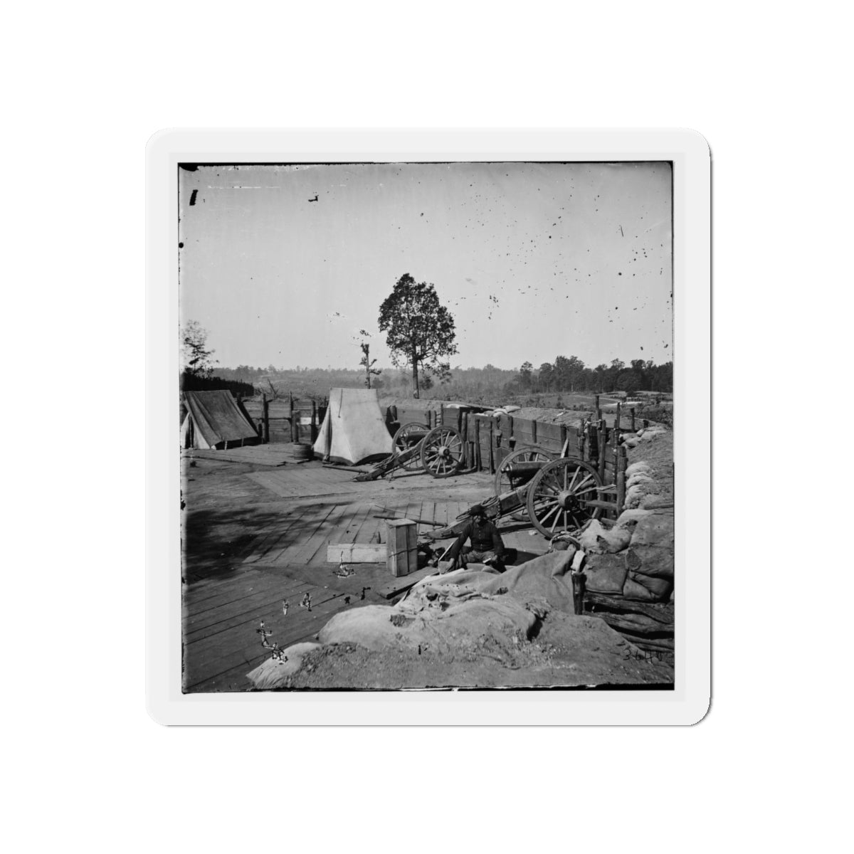 Atlanta, Georgia. Confederate Fort In Front Of Atlanta-2 (U.S. Civil War) Refrigerator Magnet-6 × 6"-The Sticker Space