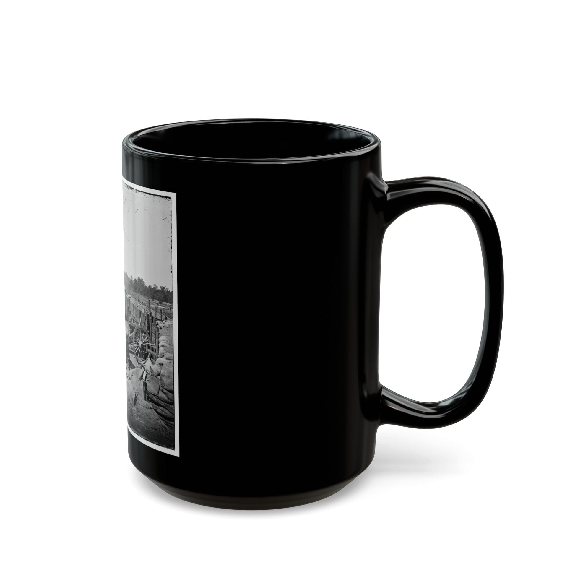 Atlanta, Georgia. Confederate Fort In Front Of Atlanta-3 (U.S. Civil War) Black Coffee Mug-The Sticker Space