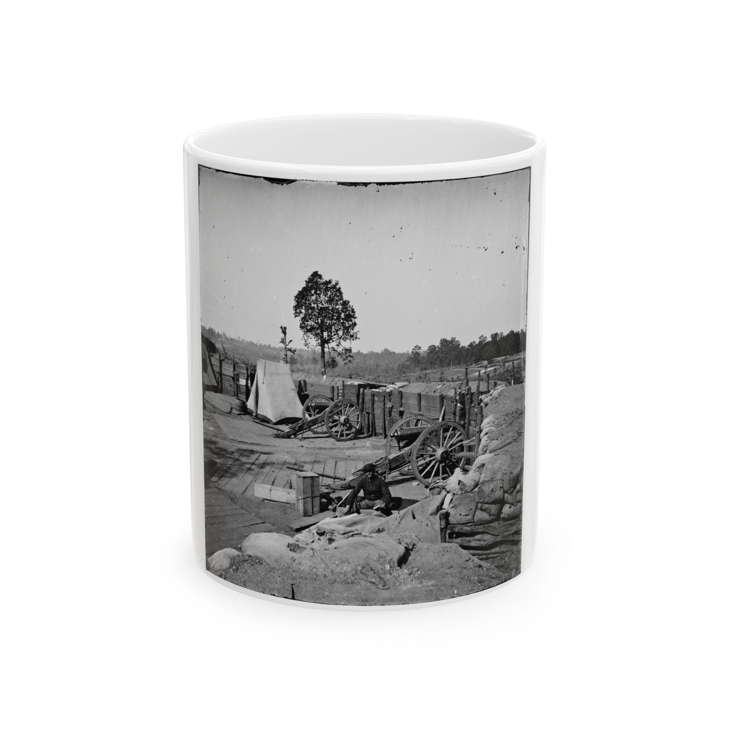 Atlanta, Georgia. Confederate Fort In Front Of Atlanta (U.S. Civil War) White Coffee Mug