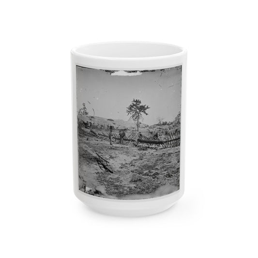 Atlanta, Georgia. Confederate Fortifications (Shown Is George N. Barnard, Photographer And His Dark Room) (U.S. Civil War) White Coffee Mug