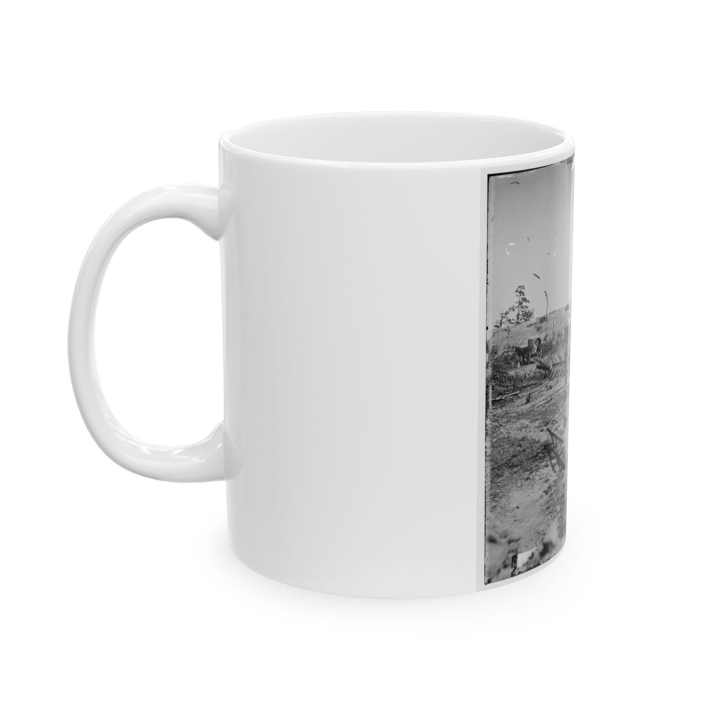 Atlanta, Georgia. Confederate Fortifications (Shown Is George N. Barnard, Photographer And His Dark Room) (U.S. Civil War) White Coffee Mug