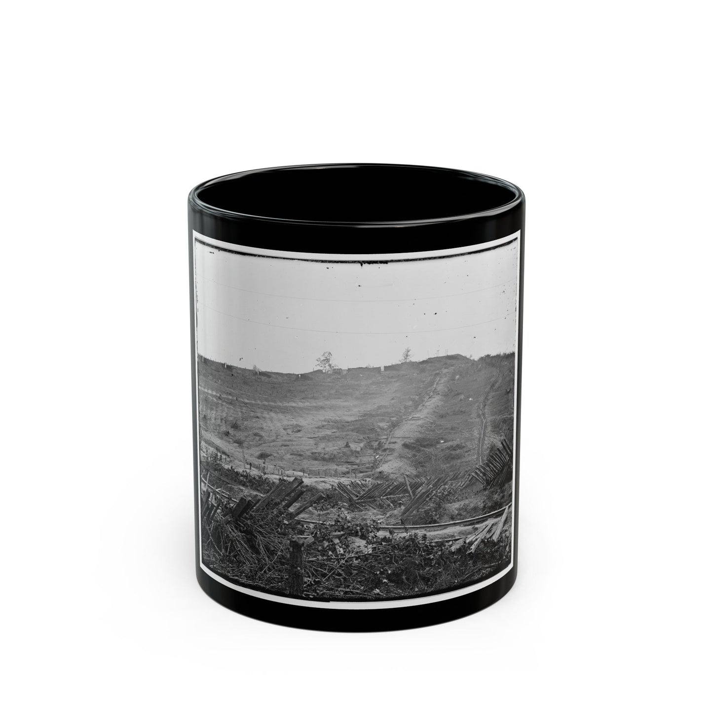 Atlanta, Georgia. Confederate Fortifications (U.S. Civil War) Black Coffee Mug-11oz-The Sticker Space