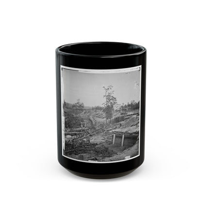 Atlanta, Georgia. Confederate Fortifications With Potter House In The Distance (U.S. Civil War) Black Coffee Mug-15oz-The Sticker Space