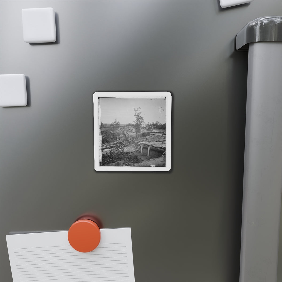 Atlanta, Georgia. Confederate Fortifications With Potter House In The Distance (U.S. Civil War) Refrigerator Magnet-The Sticker Space