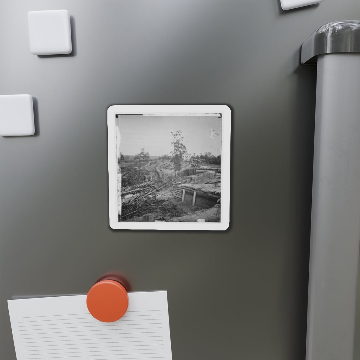 Atlanta, Georgia. Confederate Fortifications With Potter House In The Distance (U.S. Civil War) Refrigerator Magnet-The Sticker Space