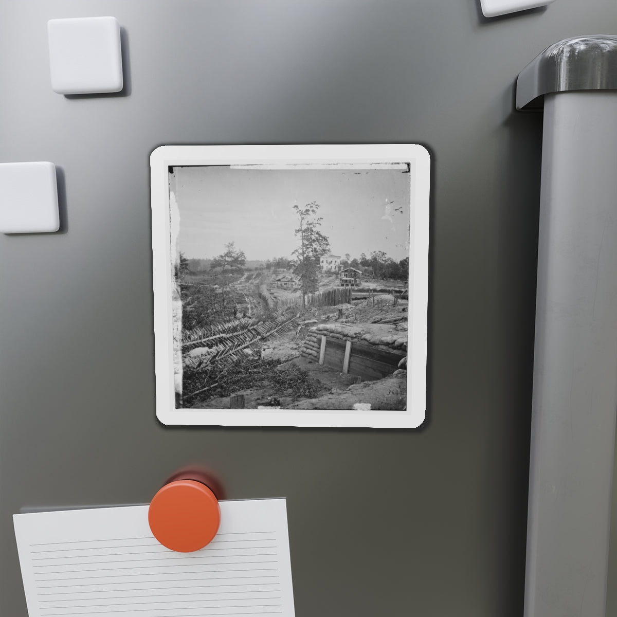 Atlanta, Georgia. Confederate Fortifications With Potter House In The Distance (U.S. Civil War) Refrigerator Magnet-The Sticker Space