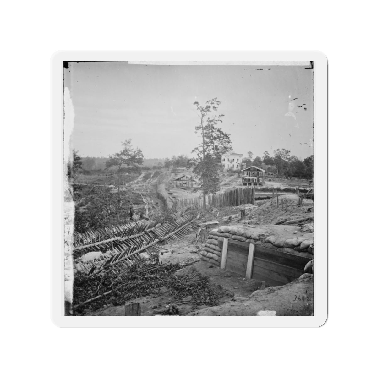 Atlanta, Georgia. Confederate Fortifications With Potter House In The Distance (U.S. Civil War) Refrigerator Magnet-2" x 2"-The Sticker Space