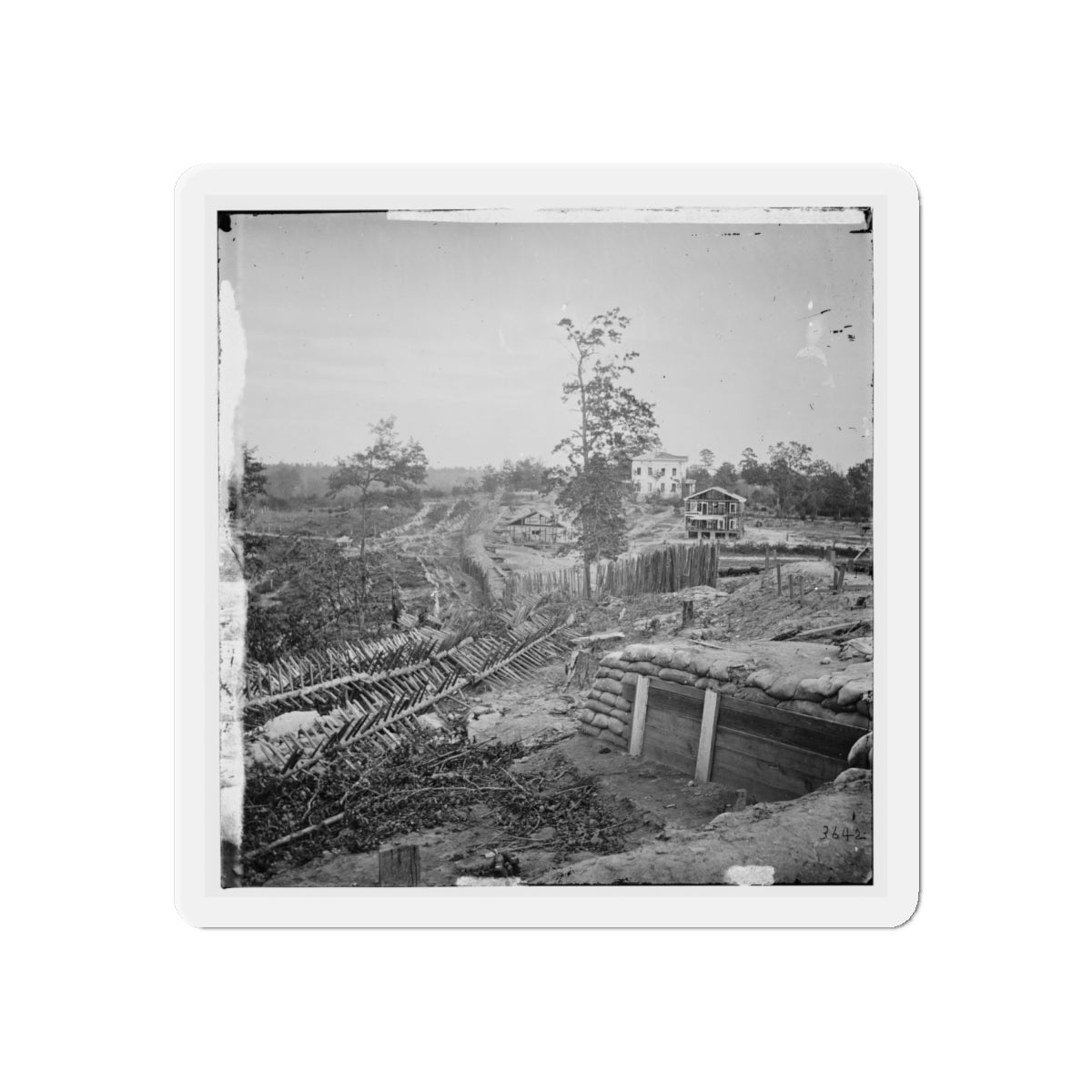 Atlanta, Georgia. Confederate Fortifications With Potter House In The Distance (U.S. Civil War) Refrigerator Magnet-6 × 6"-The Sticker Space