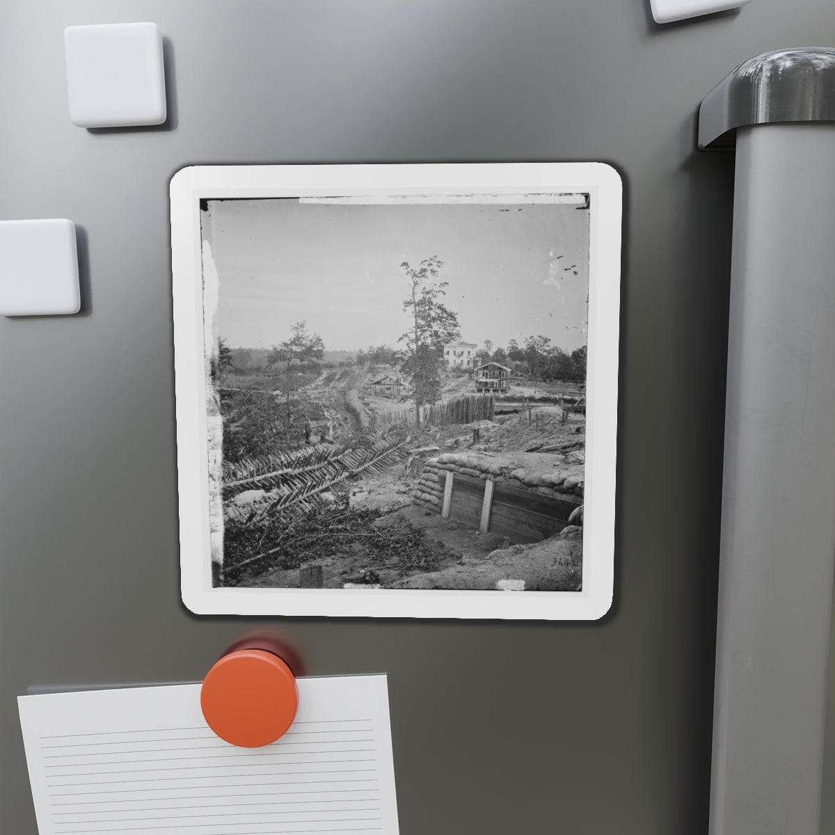 Atlanta, Georgia. Confederate Fortifications With Potter House In The Distance (U.S. Civil War) Refrigerator Magnet-The Sticker Space