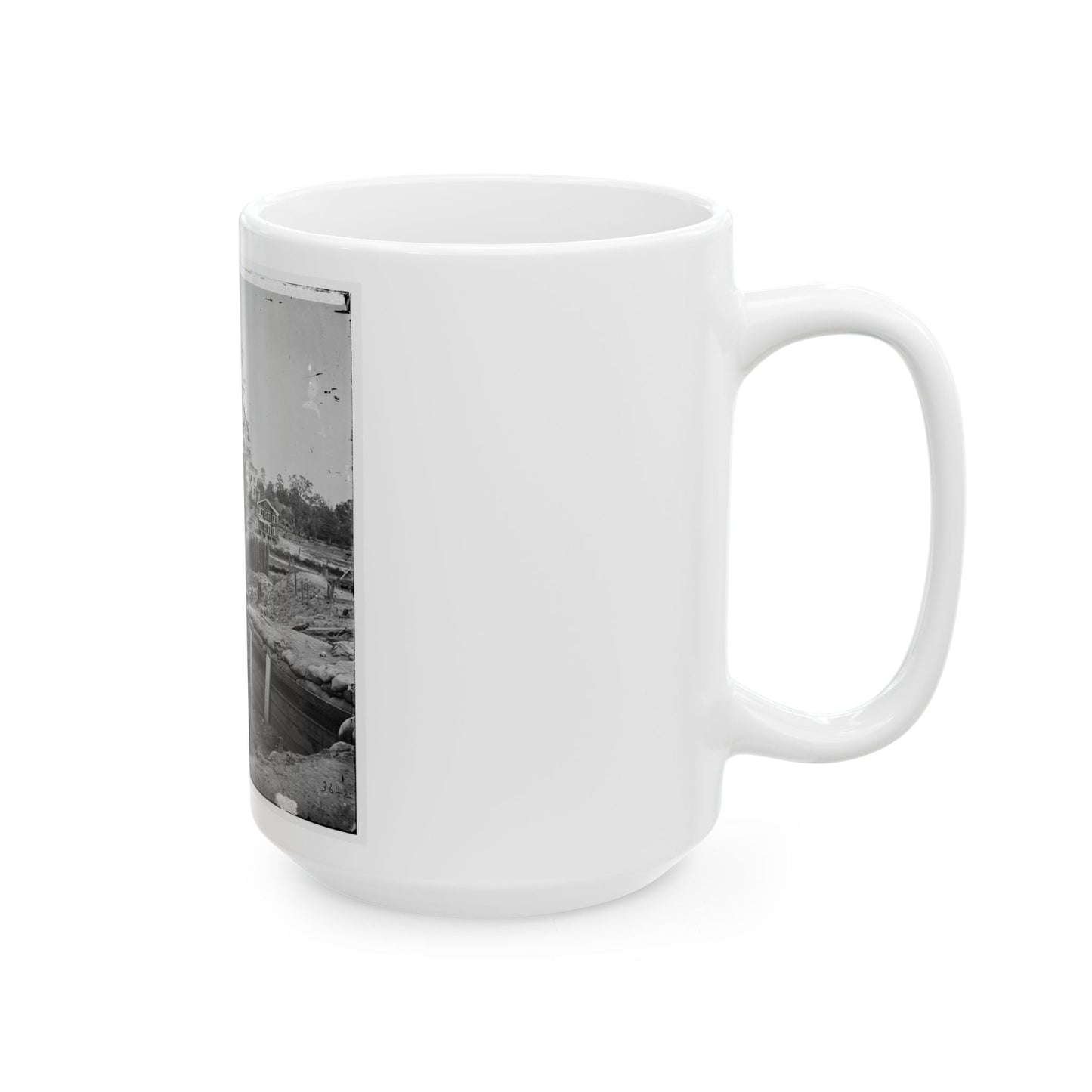 Atlanta, Georgia. Confederate Fortifications With Potter House In The Distance (U.S. Civil War) White Coffee Mug