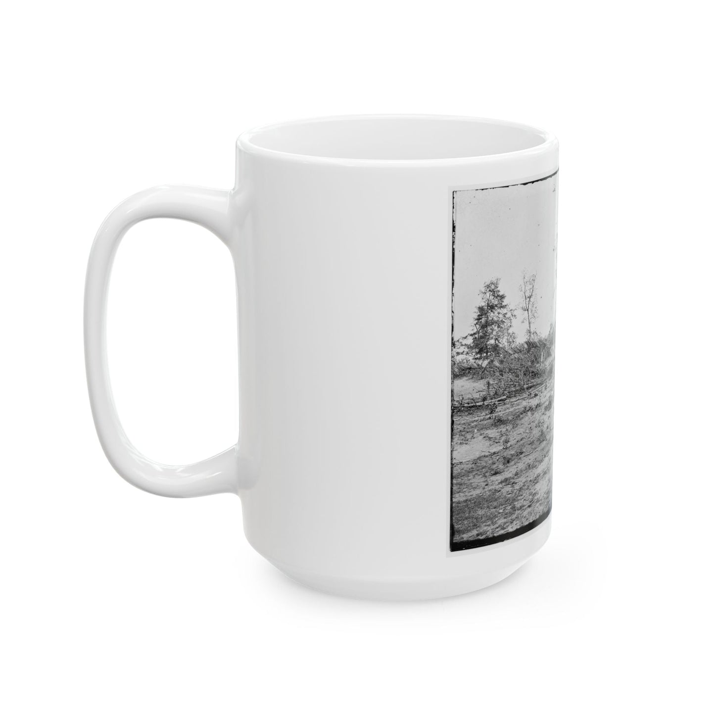 Atlanta, Georgia. Confederate Fortifications. (Shown Is Barnard's Wagon And Portable Darkroom) (U.S. Civil War) White Coffee Mug