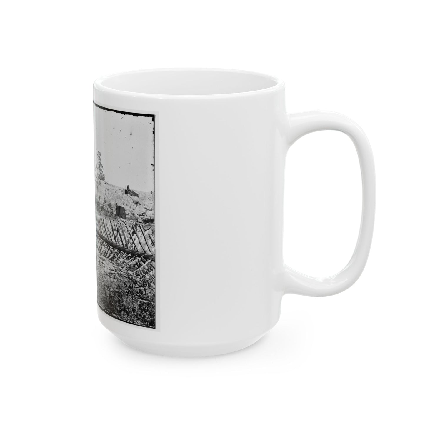 Atlanta, Georgia. Confederate Fortifications. (Shown Is Barnard's Wagon And Portable Darkroom) (U.S. Civil War) White Coffee Mug