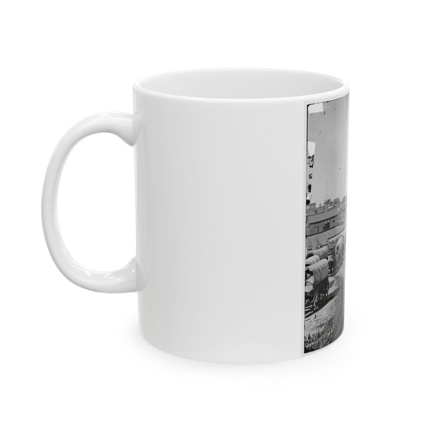 Atlanta, Georgia. Federal Army Wagons Railroad Depot (U.S. Civil War) White Coffee Mug