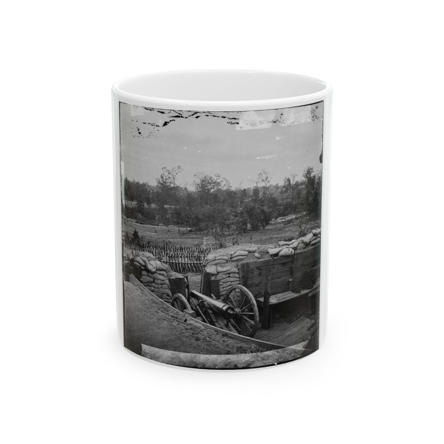 Atlanta, Georgia. Interior View Of Confederate Fort, East Of W. & A. Railroad, Looking East (U.S. Civil War) White Coffee Mug