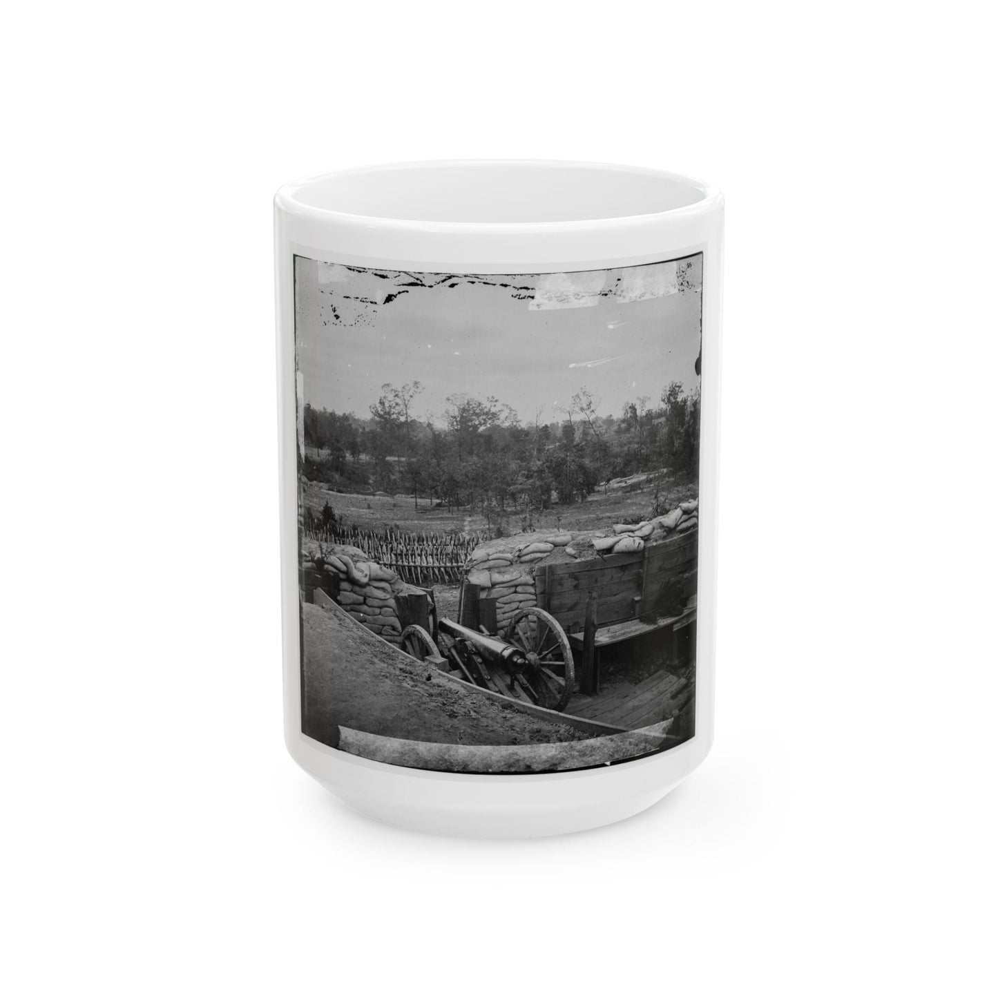 Atlanta, Georgia. Interior View Of Confederate Fort, East Of W. & A. Railroad, Looking East (U.S. Civil War) White Coffee Mug