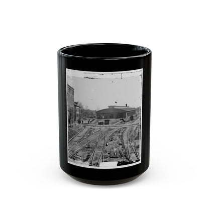 Atlanta, Georgia. Railroad Depot (U.S. Civil War) Black Coffee Mug-15oz-The Sticker Space