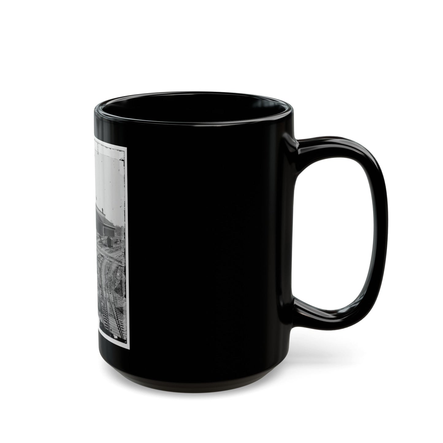 Atlanta, Georgia. Railroad Depot (U.S. Civil War) Black Coffee Mug-The Sticker Space